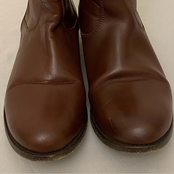 Frye Melissa Button Zip Short Cognac Ladies Ankle Boots Brown Booties Size 7.5 - Picture 4 of 14